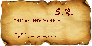 Sági Mátyás névjegykártya